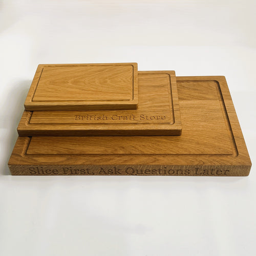 Complete Oak Chopping Board Set | 3 Sizes | Large, Medium & Small | Premium British Oak
